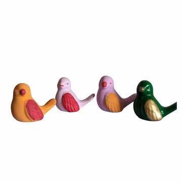 Miniature bird set of 4 for garden decor